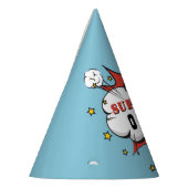 スーパーヒーロー漫画スピーチバブルボーイ誕生日 パーティーハット (左)