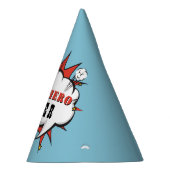 スーパーヒーロー漫画スピーチバブルボーイ誕生日 パーティーハット (右)