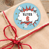 スーパーヒーロー漫画スピーチバブルボーイ誕生日 ラウンドシール