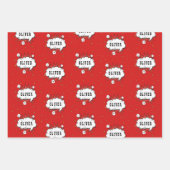 スーパーヒーロー漫画スピーチバブルレッドボーイ名 ラッピングペーパーシート (正面3)