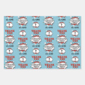 スーパーヒーロー漫画スピーチバブル誕生日ありがとう ラッピングペーパーシート (正面3)