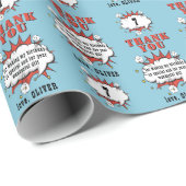 スーパーヒーロー漫画スピーチバブル誕生日ありがとう ラッピングペーパー (ロールコーナー)