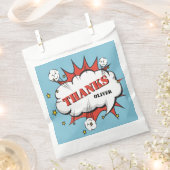スーパーヒーロー漫画スピーチバブル誕生日感謝してい フェイバーバッグ (クリップ留めされた状態)