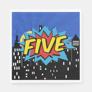 スーパーヒーロー漫画スピーチバブル5thバースデーパーティー スタンダードランチョンナプキン