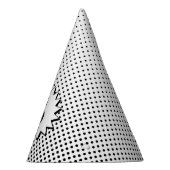 スーパーヒーロー漫画ドット – 編集可能な年齢の音声バブル パーティーハット (右)