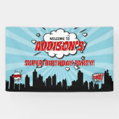 スーパーヒーロー漫画バースデーパーティーウェルカムバナー 横断幕 (横)