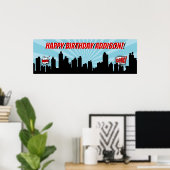 スーパーヒーロー漫画バースデーパーティーバナーポスター ポスター (ホームオフィス)