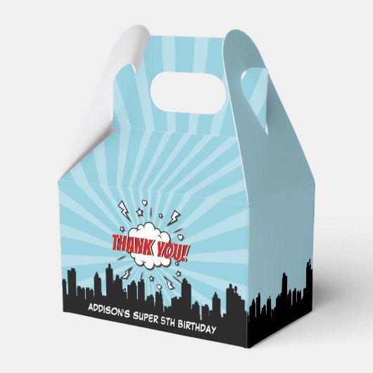 スーパーヒーロー漫画バースデーパーティー フェイバーボックス (裏面サイド)