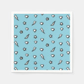 スーパーヒーロー漫画パターン誕生日紙ナプキン スタンダードカクテルナプキン (正面)