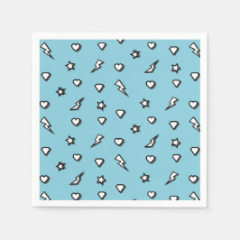 スーパーヒーロー漫画パターン誕生日紙ナプキン スタンダードカクテルナプキン