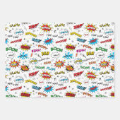 スーパーヒーロー漫画パターン ラッピングペーパーシート (正面3)