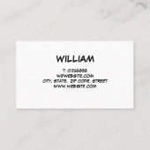 スーパーヒーロー漫画パターン 名刺 (裏面)