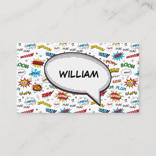 スーパーヒーロー漫画パターン 名刺 (正面)