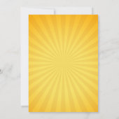 スーパーヒーロー漫画フォトイエローボーイ誕生日 招待状 (裏面)