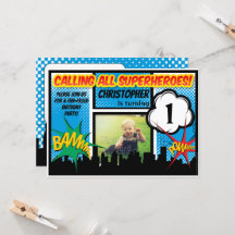 スーパーヒーロー漫画フォトボーイズ1st誕生日パーティー