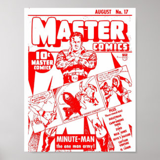 スーパーヒーロー漫画ブックカバーレトロヴィンテージボリューム01 ポスター