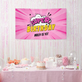 スーパーヒーロー漫画ブックガールズ誕生日 横断幕