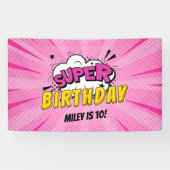 スーパーヒーロー漫画ブックガールズ誕生日 横断幕 (横)
