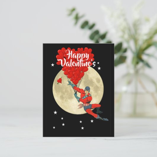 スーパーヒーロー漫画ブックキッズバレンタインデー 案内ポストカード (スタンド正面)