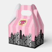 スーパーヒーロー漫画ブックスタイルガールピンク誕生日 フェイバーボックス (正面サイド)