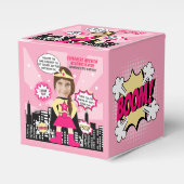 スーパーヒーロー漫画ブックスタイルガール誕生日写真 フェイバーボックス (正面サイド)