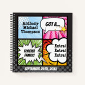 スーパーヒーロー漫画ブックスタイル採用パーティー ノートブック (正面)