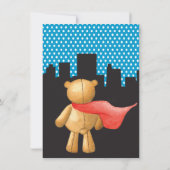 スーパーヒーロー漫画ブックテディボーイズ誕生日招待状 招待状 (裏面)