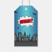 スーパーヒーロー漫画ブックニーエイジ誕生日 ギフトタグ (裏面)