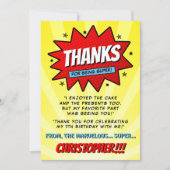 スーパーヒーロー漫画ブックニーエイジ誕生日 サンキューカード (正面)