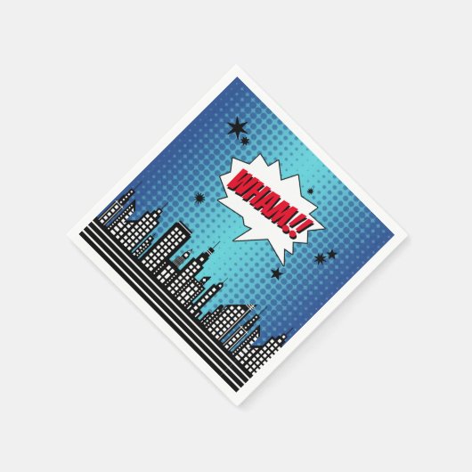 スーパーヒーロー漫画ブックニーエイジ誕生日 スタンダードカクテルナプキン (角)