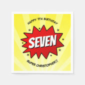 スーパーヒーロー漫画ブックニーエイジ誕生日 スタンダードカクテルナプキン (正面)