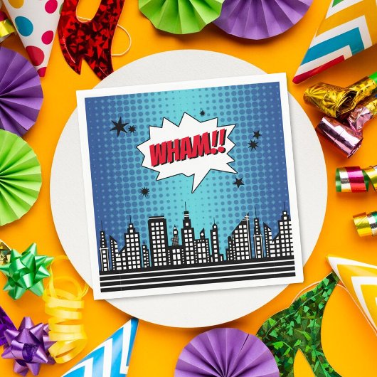 スーパーヒーロー漫画ブックニーエイジ誕生日 スタンダードカクテルナプキン