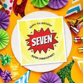 スーパーヒーロー漫画ブックニーエイジ誕生日 スタンダードカクテルナプキン