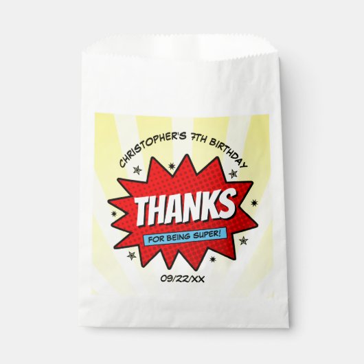 スーパーヒーロー漫画ブックニーエイジ誕生日 フェイバーバッグ (正面)