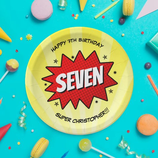 スーパーヒーロー漫画ブックニーエイジ誕生日 ペーパープレート