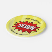 スーパーヒーロー漫画ブックニーエイジ誕生日 ペーパープレート (アングル)