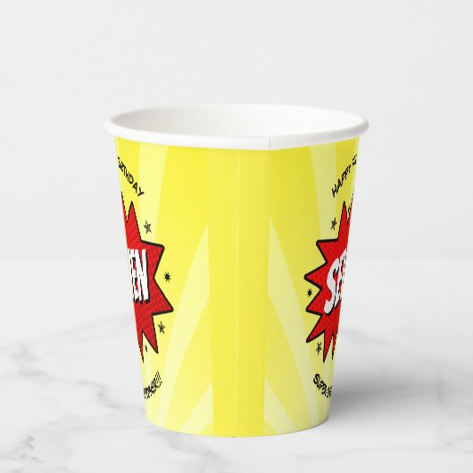 スーパーヒーロー漫画ブックニーエイジ誕生日 紙コップ (右)