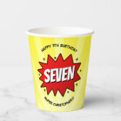 スーパーヒーロー漫画ブックニーエイジ誕生日 紙コップ (正面)