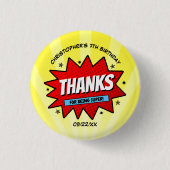 スーパーヒーロー漫画ブックニーエイジ誕生日 缶バッジ (正面)