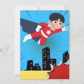 スーパーヒーロー漫画ブックバースデーパーティー 招待状 (裏面)