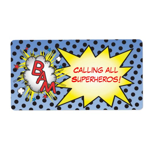 スーパーヒーロー漫画ブックラベル ラベル (正面)