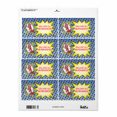 スーパーヒーロー漫画ブックラベル ラベル (フルシート)