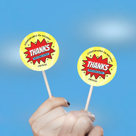 スーパーヒーロー漫画ブック任意の年齢の誕生日パーティーの好意 ラウンドシール