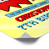 スーパーヒーロー漫画ブック任意の年齢誕生日へようこそ ポスター (角)