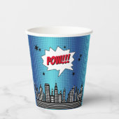 スーパーヒーロー漫画ブック任意の年齢誕生日紙カップ 紙コップ (正面)