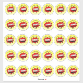 スーパーヒーロー漫画ブック任意の年齢誕生日2"ラウンド シール