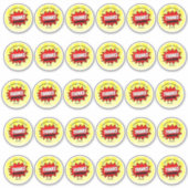 スーパーヒーロー漫画ブック任意の年齢誕生日2"ラウンド シール (正面)