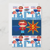 スーパーヒーロー漫画ブック子供の誕生日招待状 招待状 (正面)