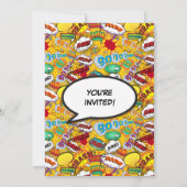 スーパーヒーロー漫画ブック誕生パーティー 招待状 (裏面)