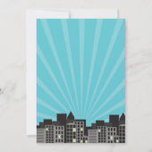 スーパーヒーロー漫画ボーイ招待状ヒーローすごい招待状 招待状 (裏面)